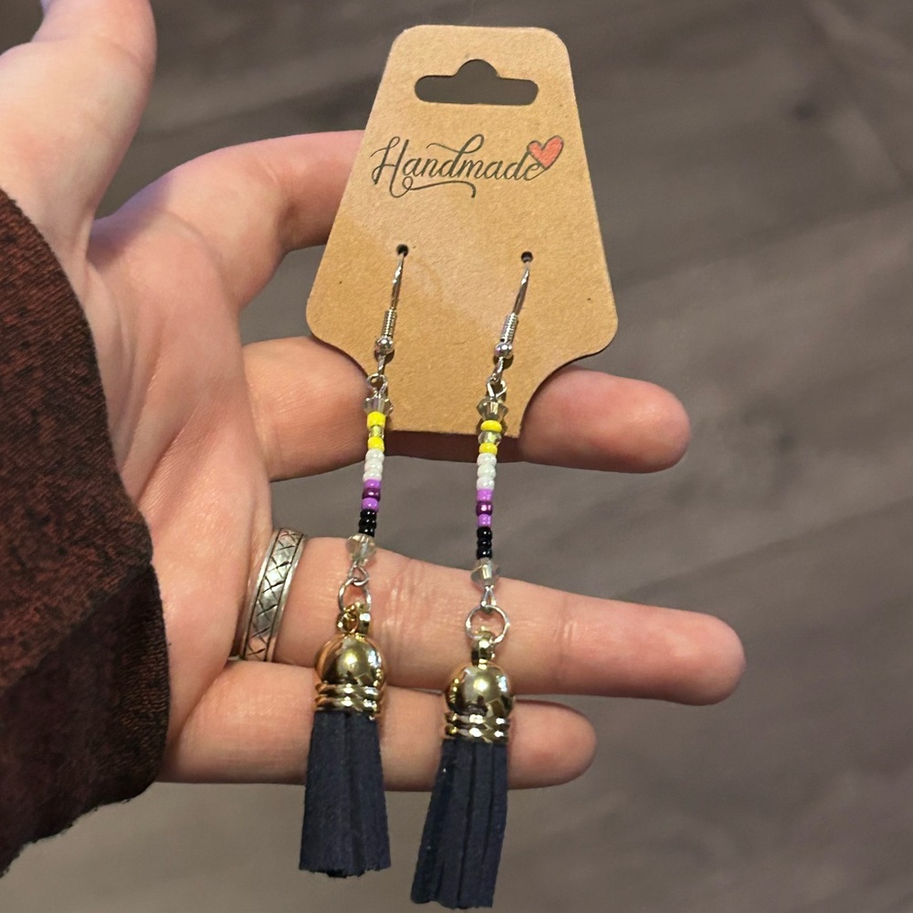 Nonbinary flag earrings